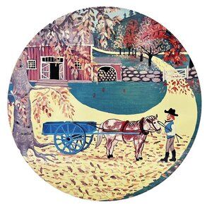 3 Meister Round Nested Tin Cookie Canister Farm Ranch Country Horse Vtg Brazil